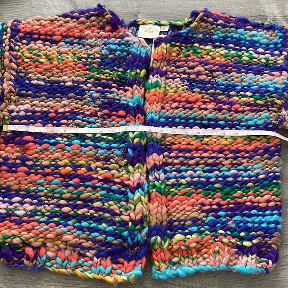🆕 Anthropologie Maeve Multicolor Hand-knit Cardigan - Picture 11 of 12